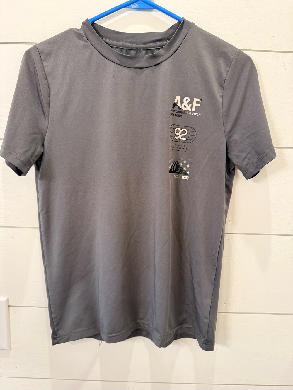 Abercrombie & Fitch Gray Short Sleeve Tee with Chest Graphic